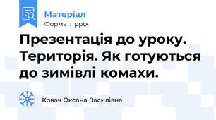 Презентація до уроку. Територія. Як готуються до зимівлі комахи.