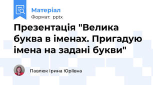Презентація "Велика буква в іменах. Пригадую імена на задані букви"