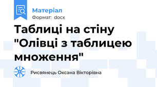 Таблиці на стіну "Олівці з таблицею множення"