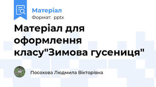Матеріал для оформлення класу"Зимова гусениця"