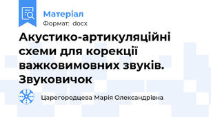 Акустико-артикуляційні схеми для корекції важковимовних звуків. Звуковичок
