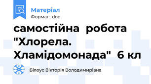 самостійна  робота  "Хлорела. Хламідомонада"  6 кл