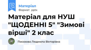 Матеріал для НУШ "ЩОДЕННІ 5" "Зимові вірші" 2 клас