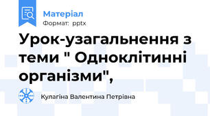 Урок-узагальнення з теми " Одноклітинні організми",