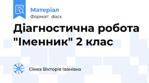 Діагностична робота "Іменник" 2 клас