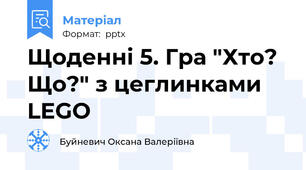 Щоденні 5. Гра "Хто? Що?" з цеглинками LEGO