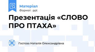 Презентація «СЛОВО ПРО ПТАХА»