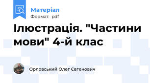 Ілюстрація. "Частини мови" 4-й клас