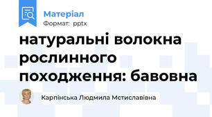 натуральні волокна рослинного походження: бавовна