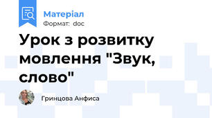 Урок з розвитку мовлення "Звук, слово"