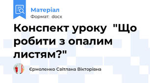 Конспект уроку  "Що робити з опалим листям?"