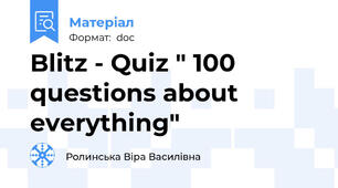 Blitz - Quiz " 100 questions about everything"