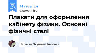 Плакати для оформлення кабінету фізики. Основні фізичні сталі