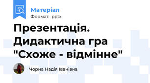 Презентація. Дидактична гра "Схоже - відмінне"