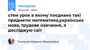 стем урок в якому поєднано такі предмети: математика,українська мова, трудове навчання, я досліджую світ