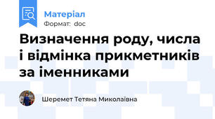 Визначення роду, числа і відмінка прикметників за іменниками
