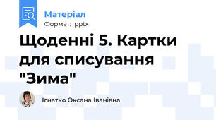 Щоденні 5. Картки для списування "Зима"