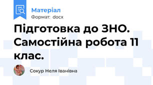 Підготовка до ЗНО. Самостійна робота 11 клас.