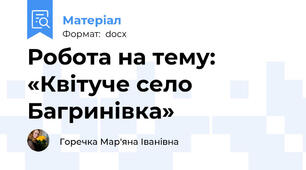 Робота на тему:   «Квітуче село Багринівка»