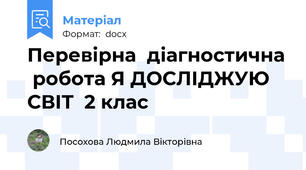 Перевірна  діагностична  робота Я ДОСЛІДЖУЮ СВІТ  2 клас