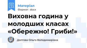 Виховна година у молодших класах «Обережно! Гриби!»