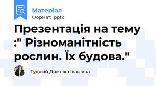 Презентація на тему :" Різноманітність рослин. Їх будова."