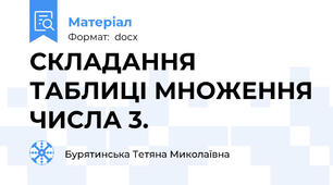 СКЛАДАННЯ ТАБЛИЦІ МНОЖЕННЯ ЧИСЛА 3.