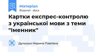 Картки експрес-контролю з української мови з теми "Іменник"