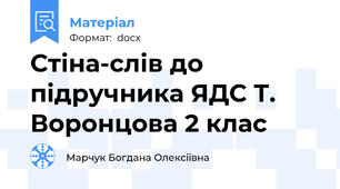 Стіна-слів до підручника ЯДС Т. Воронцова 2 клас