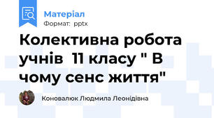Колективна робота учнів  11 класу " В чому сенс життя"