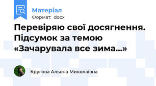 Перевіряю свої досягнення. Підсумок за темою «Зачарувала все зима...»