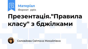 Презентація."Правила класу" з бджілками