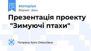 Презентація проекту  "Зимуючі птахи"
