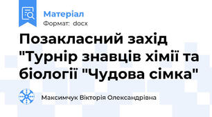 Позакласний захід "Турнір знавців хімії та біології "Чудова сімка"