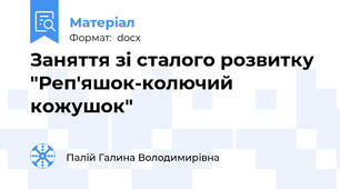 Заняття зі сталого розвитку "Реп'яшок-колючий кожушок"