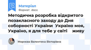 Методична розробка відкритого позакласного заходу до Дня соборності України  Україно моя, Україно, я для тебе у світі    живу