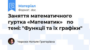 Заняття математичного гуртка «Математик»   по темі: "Функції та їх графіки"