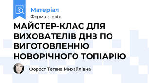 МАЙСТЕР-КЛАС ДЛЯ ВИХОВАТЕЛІВ ДНЗ ПО ВИГОТОВЛЕННЮ НОВОРІЧНОГО ТОПІАРІЮ