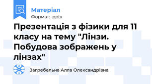 Презентація з фізики для 11 класу на тему "Лінзи. Побудова зображень у лінзах"