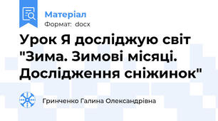 Урок Я досліджую світ "Зима. Зимові місяці. Дослідження сніжинок"