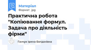 Практична робота "Копіювання формул. Задача про діяльність фірми"