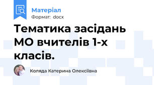 Тематика засідань МО вчителів 1-х класів.