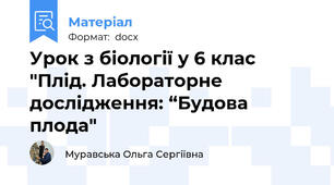Урок з біології у 6 клас "Плід. Лабораторне дослідження: “Будова плода"