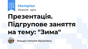 Презентація.  Підгрупове заняття на тему: "Зима"