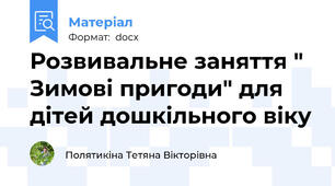 Розвивальне заняття " Зимові пригоди" для дітей дошкільного віку