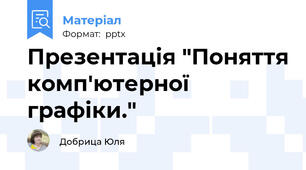 Презентація "Поняття комп'ютерної графіки."