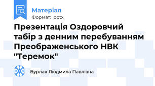 Презентація Оздоровчий табір з денним перебуванням Преображенського НВК "Теремок"