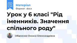 Урок у 6 класі "Рід іменників. Значення спільного роду"