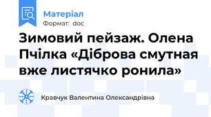 Зимовий пейзаж. Олена Пчілка «Діброва смутная вже листячко ронила»