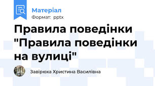 Правила поведінки "Правила поведінки на вулиці"